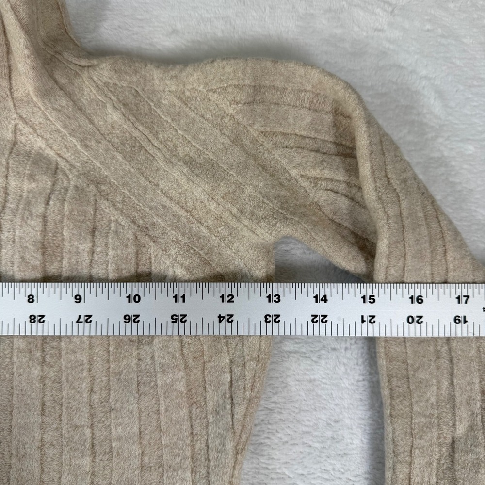 Anine Bing Beige 100% Wool Ribbed Mock Neck Midi Dress Small A-02-3183-280 - Picture 4 of 10